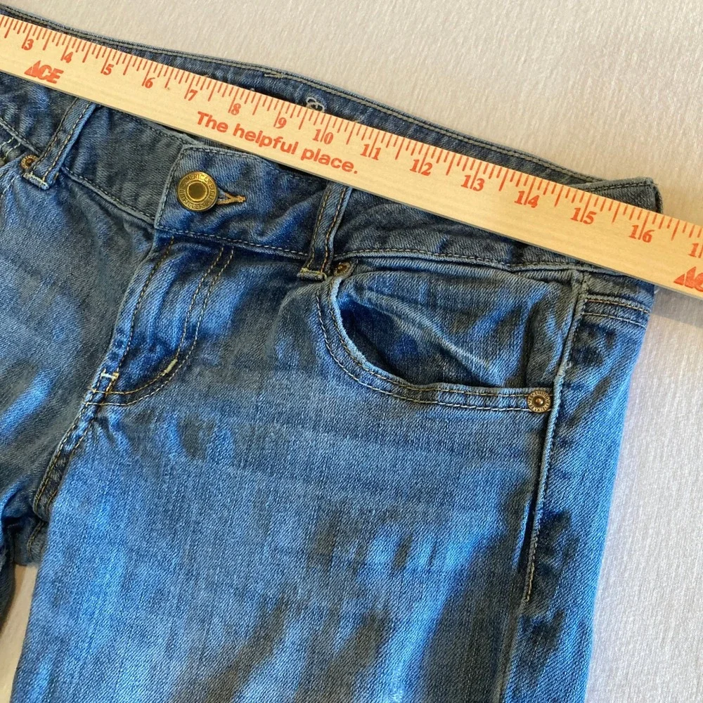 American Eagle Jeans Women 10 (32x28)‎ Favorite Boyfriend Flare Stretch Med Wash